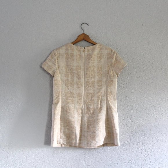 Tory Burch Jillian Ivory Embellished jeweled women's Tunic Top sz 6 - Picture 4 of 14